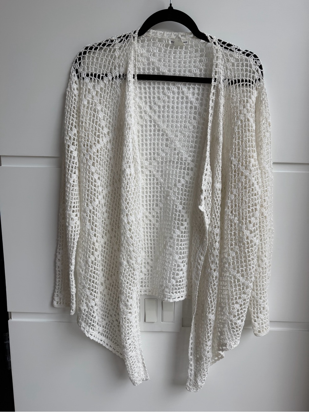 Club Monaco White Open-Knit Swim Coverup Cardigan